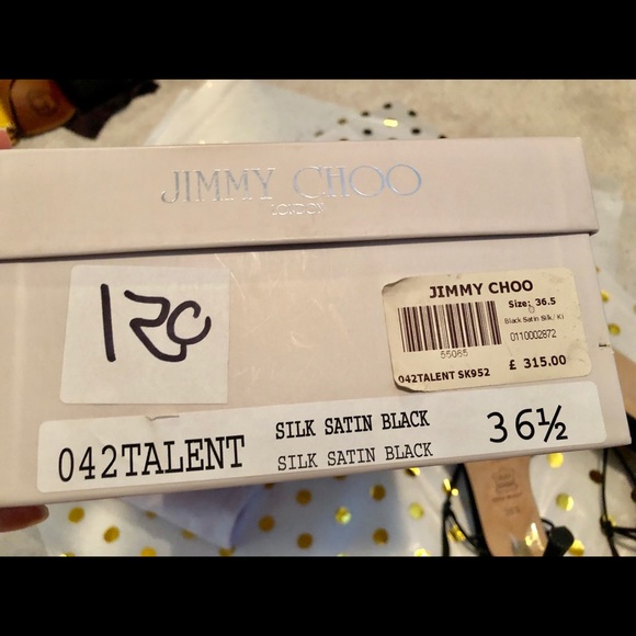 💯Auth Jimmy Choo black satin heels 36.5 - Picture 7 of 8